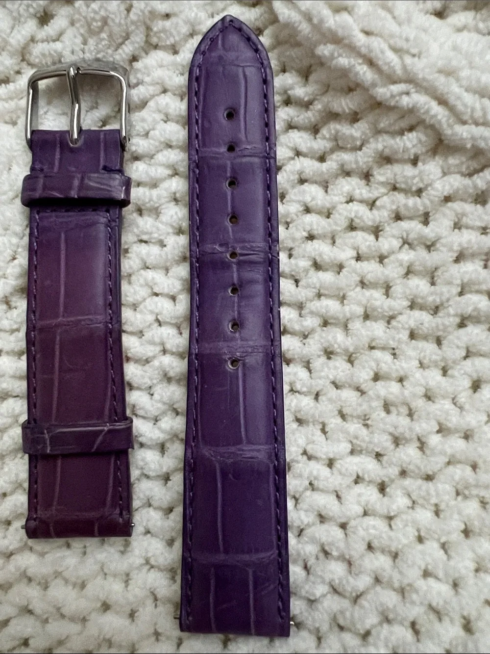 Michele Purple💜 Leather Croc-Embossed Watch Strap